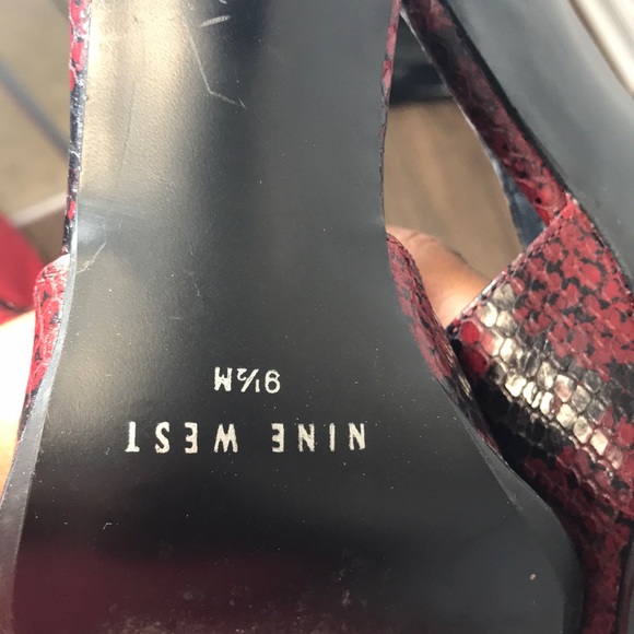 Nine west snake print sling backs sz 9.5 - Picture 5 of 8